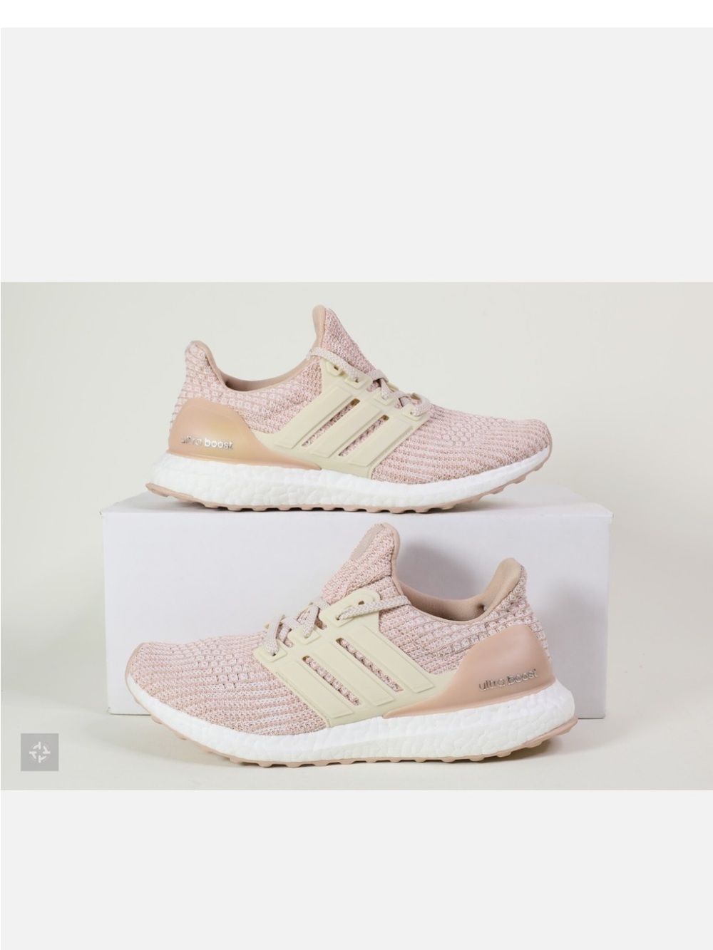 adidas Womens UltraBoost Knit Running Shoes - Light Pink